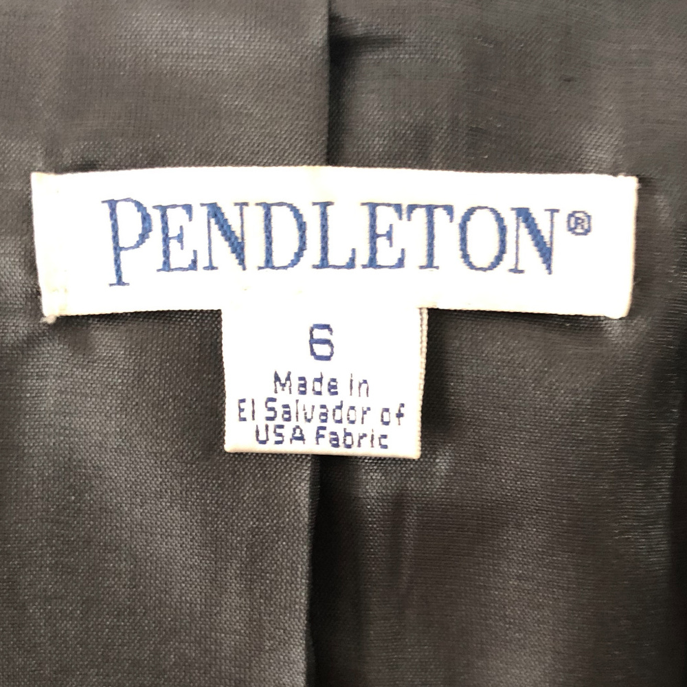 Pendleton Black Two Button 100% Wool Jacket Size 6 - image 4